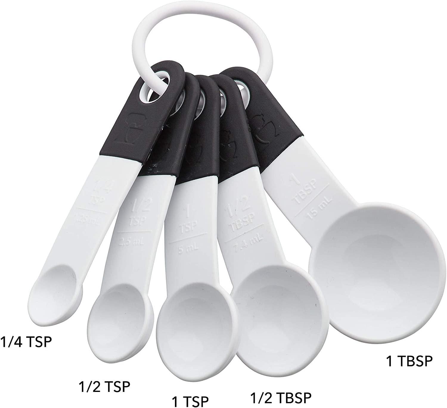 KitchenAid Classic Measuring Spoons, Set of 5, White/Black