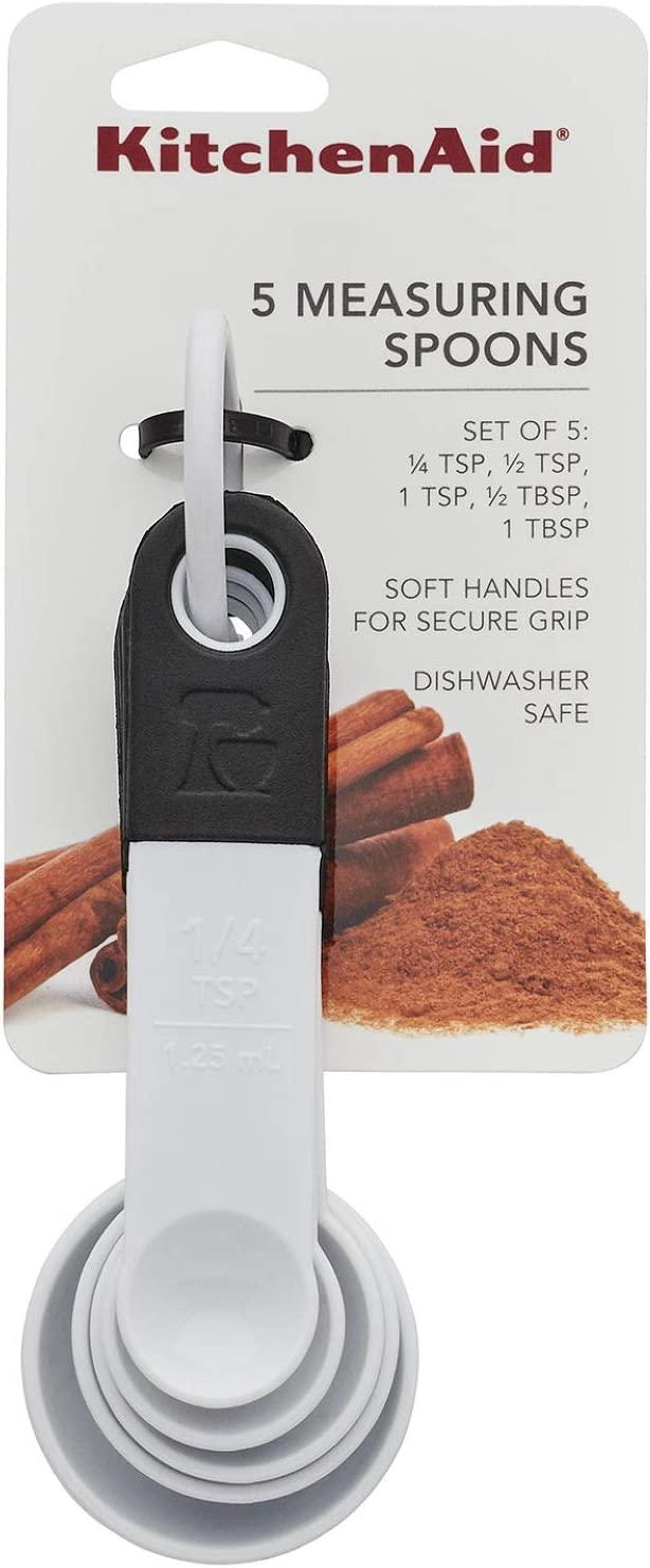 KitchenAid Classic Measuring Spoons, Set of 5, White/Black