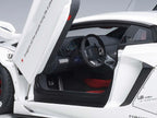 Lamborghini Aventador LB-Works White with Black Wheels 1/18 Model Car by Autoart