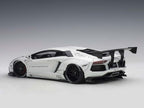 Lamborghini Aventador LB-Works White with Black Wheels 1/18 Model Car by Autoart