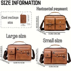 【WEIXIER】 Men's PU Material Crossbody Bag Men's Business Crossbody Bag Portable Shoulder Bag Casual Bag Men's Bag Gift For Father /Anniversary