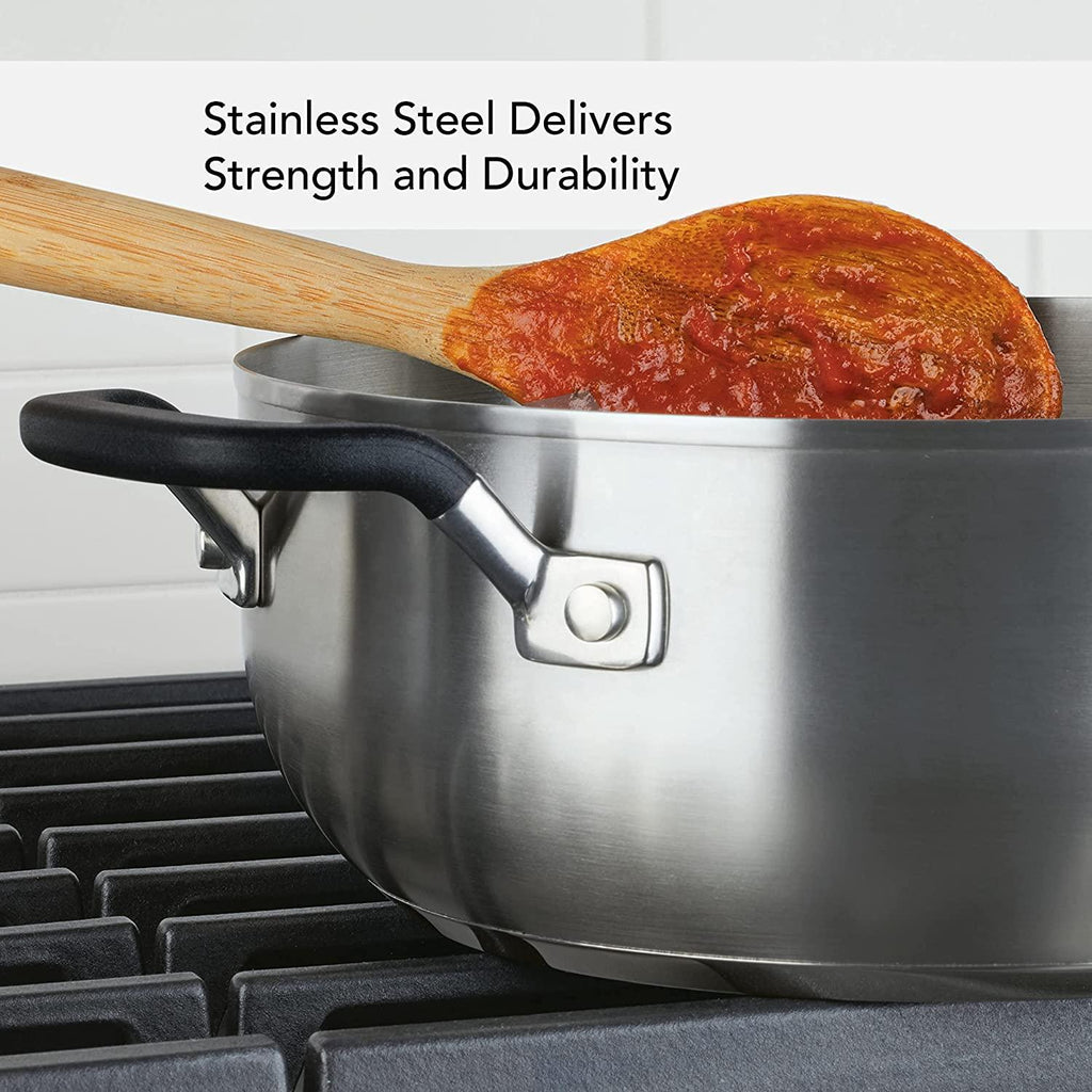 KitchenAid Stainless Steel Casserole with Lid, 4 Quart, Brushed Stainless Steel