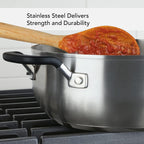 KitchenAid Stainless Steel Casserole with Lid, 4 Quart, Brushed Stainless Steel
