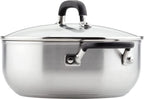 KitchenAid Stainless Steel Casserole with Lid, 4 Quart, Brushed Stainless Steel
