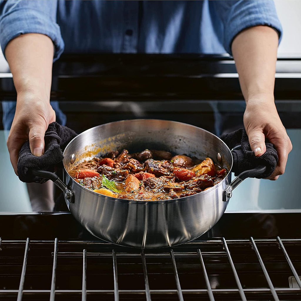 KitchenAid Stainless Steel Casserole with Lid, 4 Quart, Brushed Stainless Steel