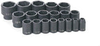 19 Pc. 1/2" Dr. Fractional Impact Socket Set-Tool set-Wrench set-Tool kit-Socket sets-Tools for mechanics-Socket set-Impact socket set-Hand tools-Mechanic tools-Mechanic tool set-Tool sets