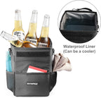 Ryhpez Car Trash Can with Lid - Car Trash Bag Hanging with Storage Pockets Collapsible and Portable Car Garbage Bin