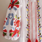 tassel embellished tie waist maxi dress