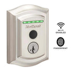 Halo Touch Satin Nickel Traditional Fingerprint Wi-Fi Electronic Smart Lock Deadbolt Featuring SmartKey Security