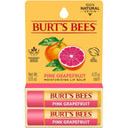 Burt's Bees Lip Balm, Moisturizing Lip Care, for All Day Hydration, 100% Natural, Pink Grapefruit with Beeswax &amp; Fruit Extracts (2 Pack)