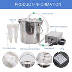 MINYULUA 5L Goat MilMachine, Pulsation Vacuum Pump Sheep Electric Milker, Automatic Portable Livestock MilSupplies Equipment with  Steel Bucket