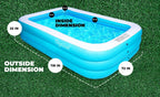 toysical inflatable pool with pump - 118 x 72 x 22 swimming pools for kids and adults or the entire family - more durable than other blow up pools for adults - includes patches