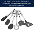 HENCKELS Cooking Tools 6-PC Kitchen Gadgets Sets with Spatula, Tongs, Cooking Spoon, 18/10 STAINLESS STEEL