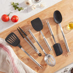 HENCKELS Cooking Tools 6-PC Kitchen Gadgets Sets with Spatula, Tongs, Cooking Spoon, 18/10 STAINLESS STEEL