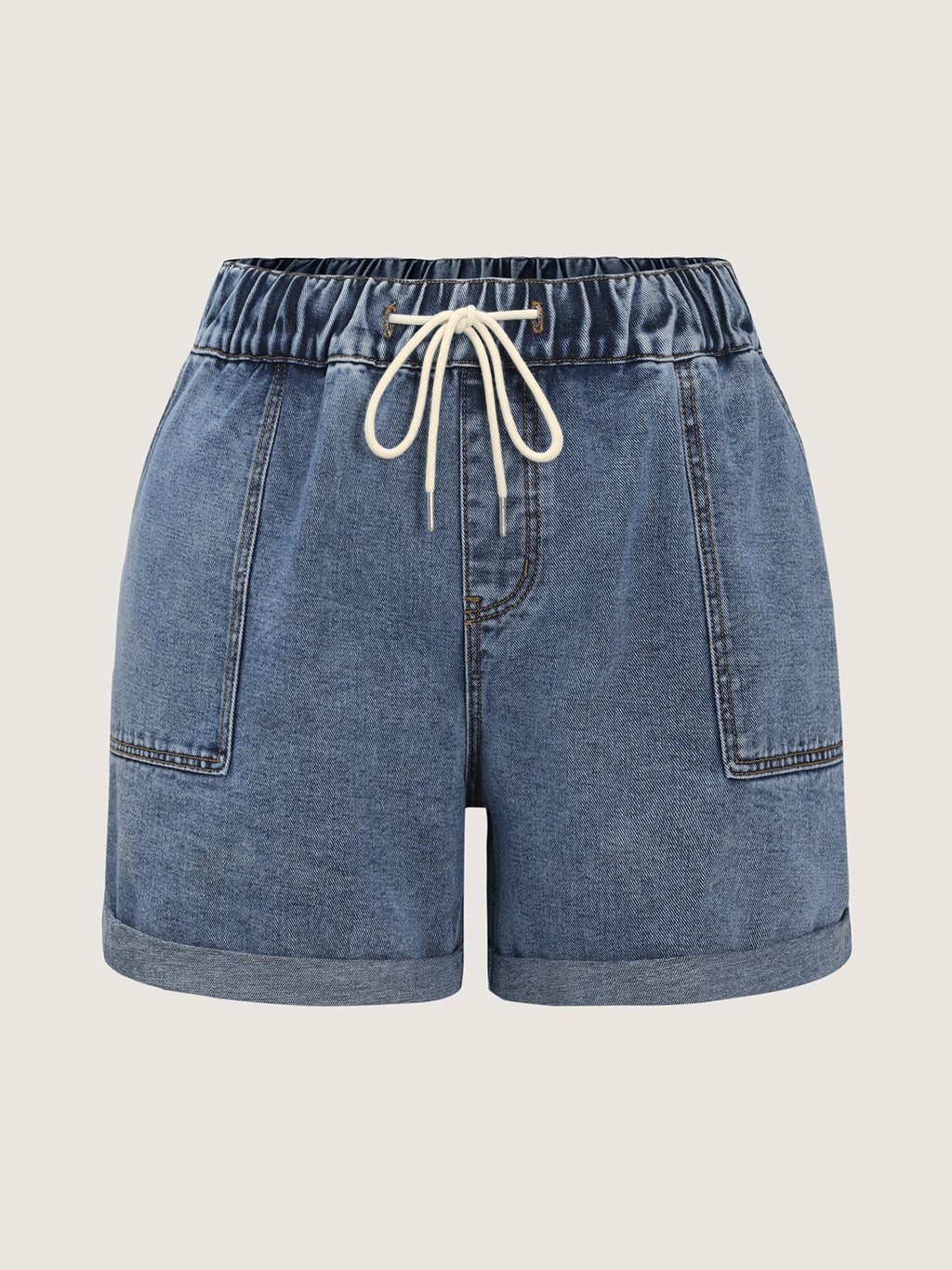 Everyday Stretchy Straight-Leg Denim Shorts