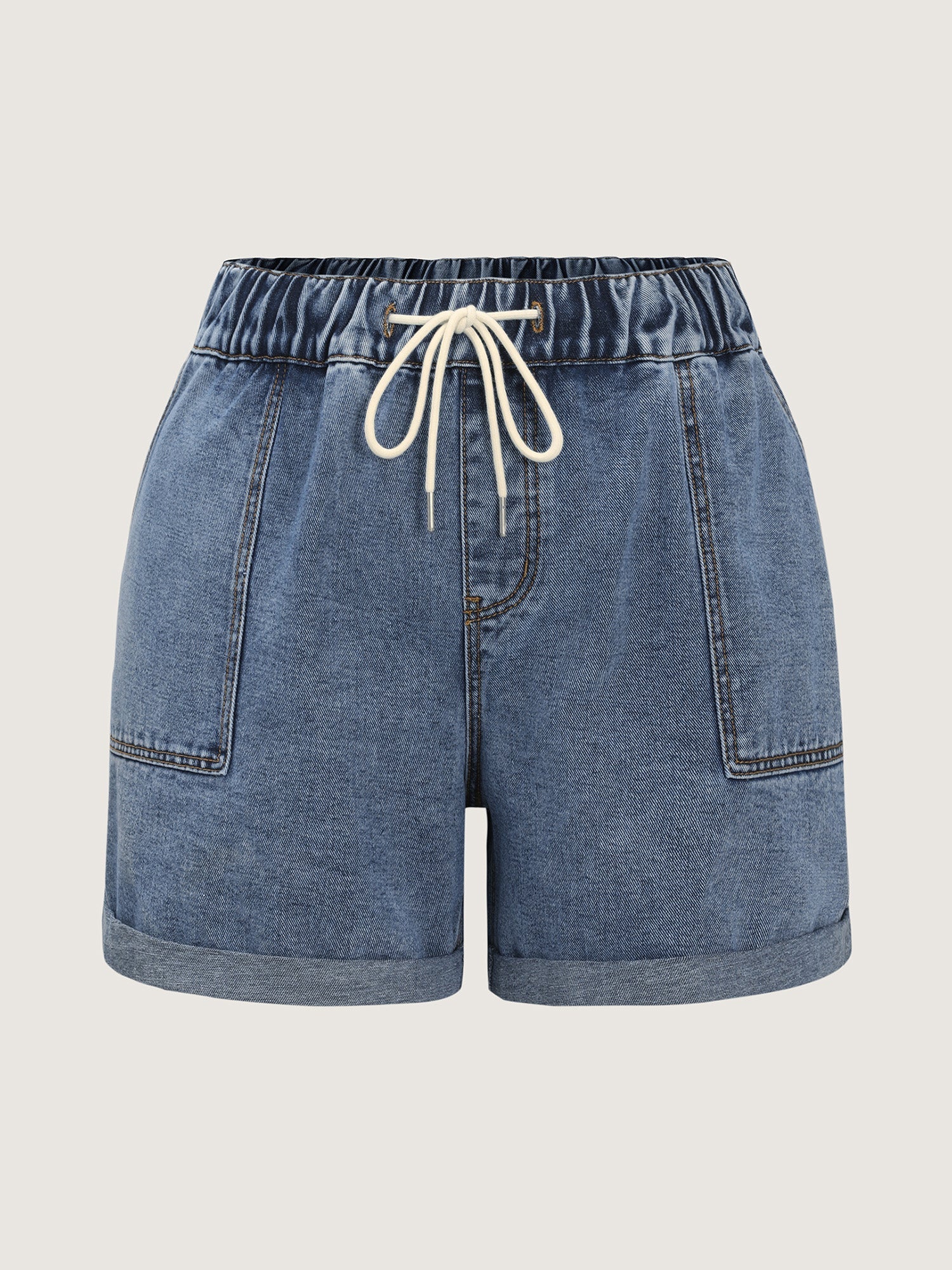 Everyday Stretchy Straight-Leg Denim Shorts