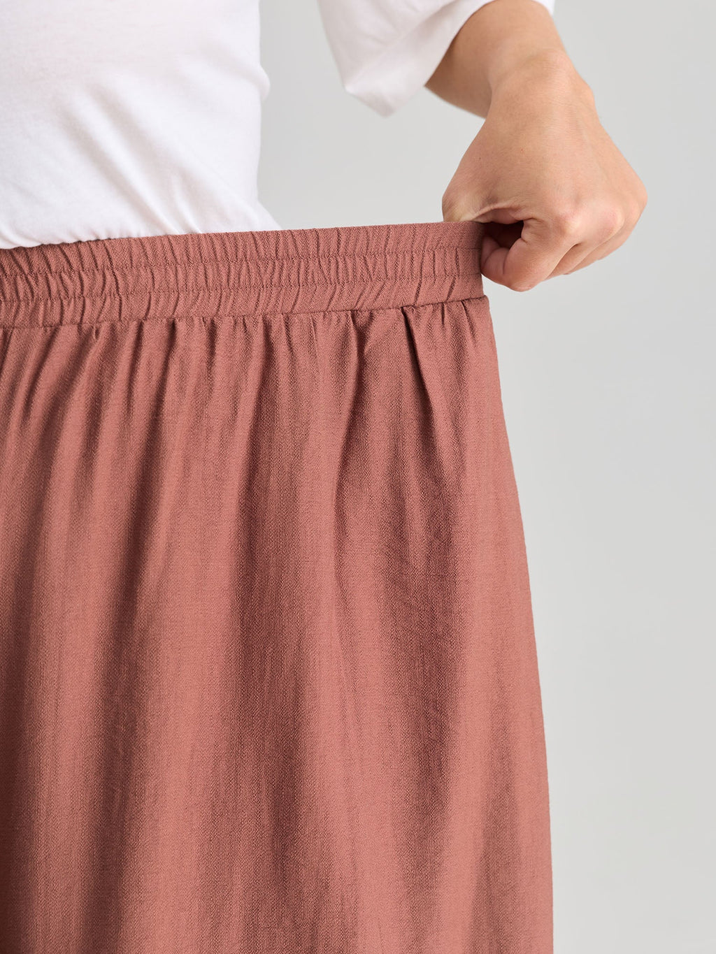Ruffled Hem Plain Flowy Pants