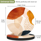 Nipichsha Car Cup Holder Coasters, Car Coasters for Cup Holders, 2 Pack Anti Slip Insert Coasters, Rubber Car Cup Mat with A Finger Notch, Cute Car Interior Accessories for Women (Simple Abstract Art)