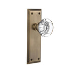 York Plate 2-3/4 in. Backset Antique Brass Privacy Bed/Bath Round Clear Crystal Glass Door Knob