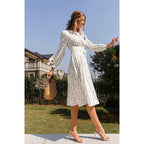 elegant high waist floral maxi dress