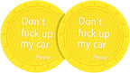 2 Pack Car Cup Holder Coasters, 2.75 Inch Non-Slip PVC Insert Cup Coaster, Anti-Scratch Auto Cup Mats for Women Men, Vehicle Interior Accessories Universal for Car, SUV, Truck (D Yellow/2PCS)