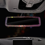 Car Rearview Mirror Cover, Interior Universal Auto Rear View Mirror Bling Rhinestone Luxury Surface Mirror Cover Auto Accessories