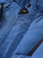 mens winter warm thicken zipper detail solid color hooded down coat