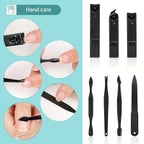 10pcs Black Nail Clippers Kit, Ultra Sharp Sturdy Fingernail Cutters, Professional Nail Clippers Pedicure Care Tools, Toenail Clipper Cutters For Men And Women Nail Trimmer