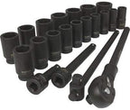 Klutch Jumbo Ratchet and Impact Sockets - 3/4in. Drive, 21-Pc. Set, Deep