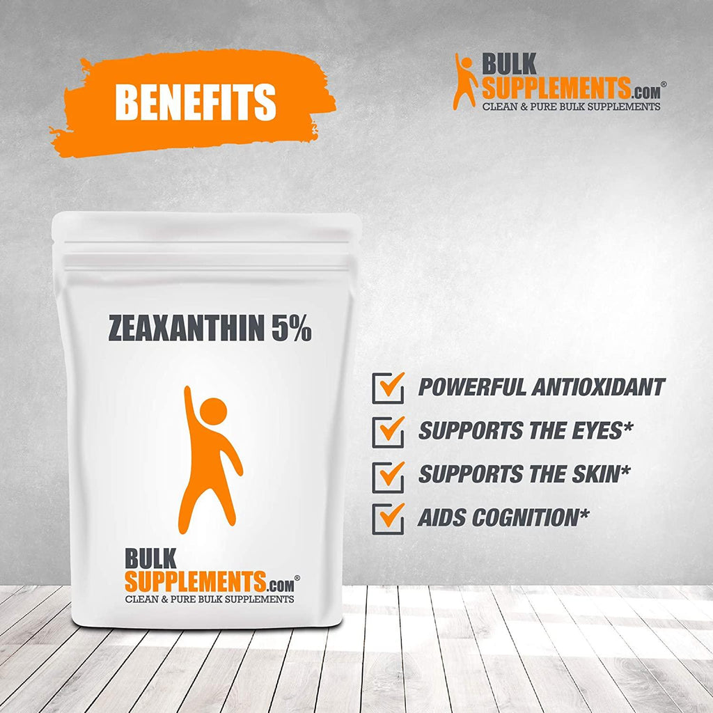BulkSupplements.com Zeaxanthin 5% Powder - Antioxidants Supplement - Eye Vitamins for Vision - Eye Supplements - Eye Vitamin (5 Kilograms - 11 lbs)