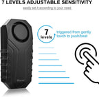 wsdcam 113dB Bike Alarm Wireless Vibration Motion Sensor Waterproof Motorcycle Alarm with Remote
