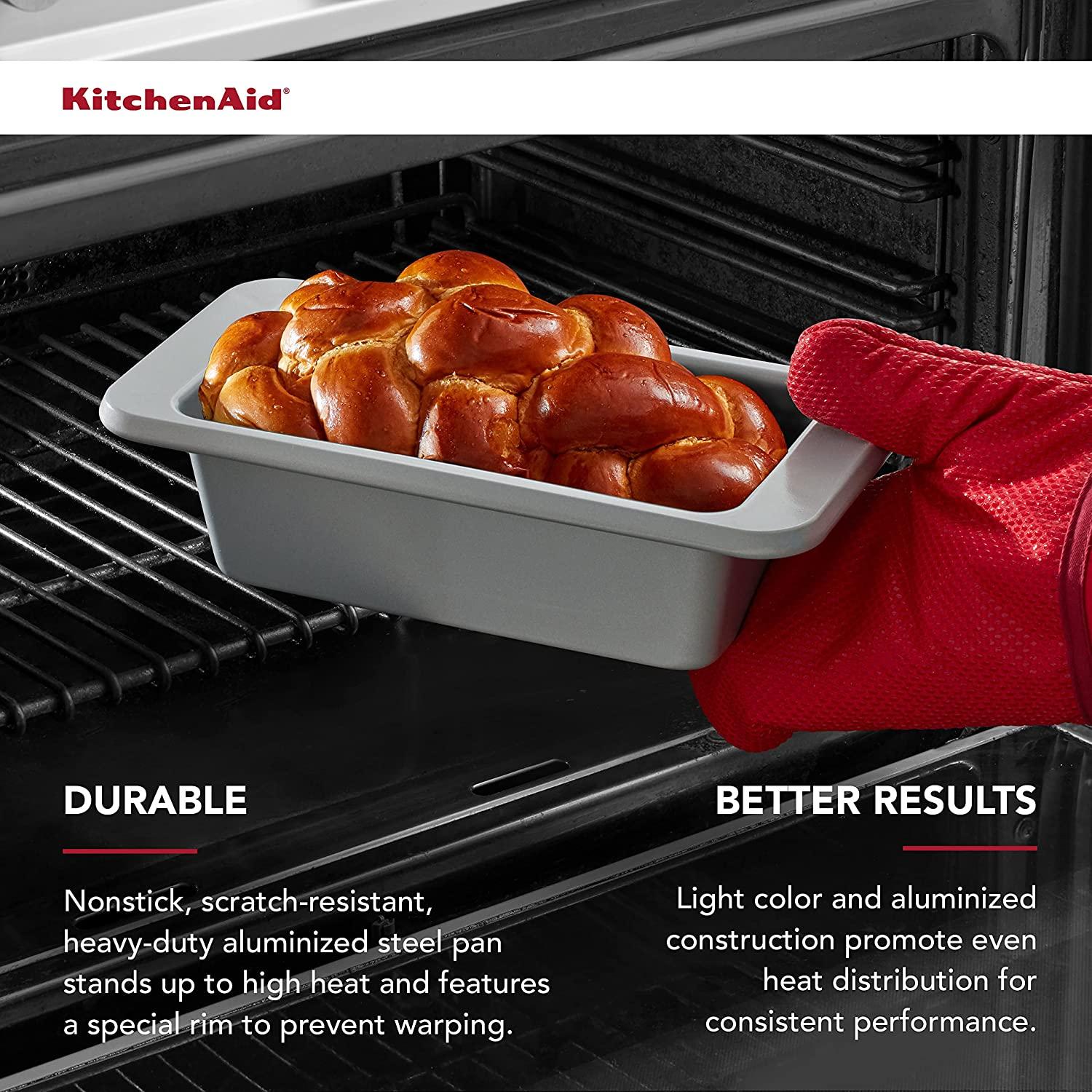 KitchenAid Nonstick Aluminized Steel Loaf Pan, 9x5-inch, Silver