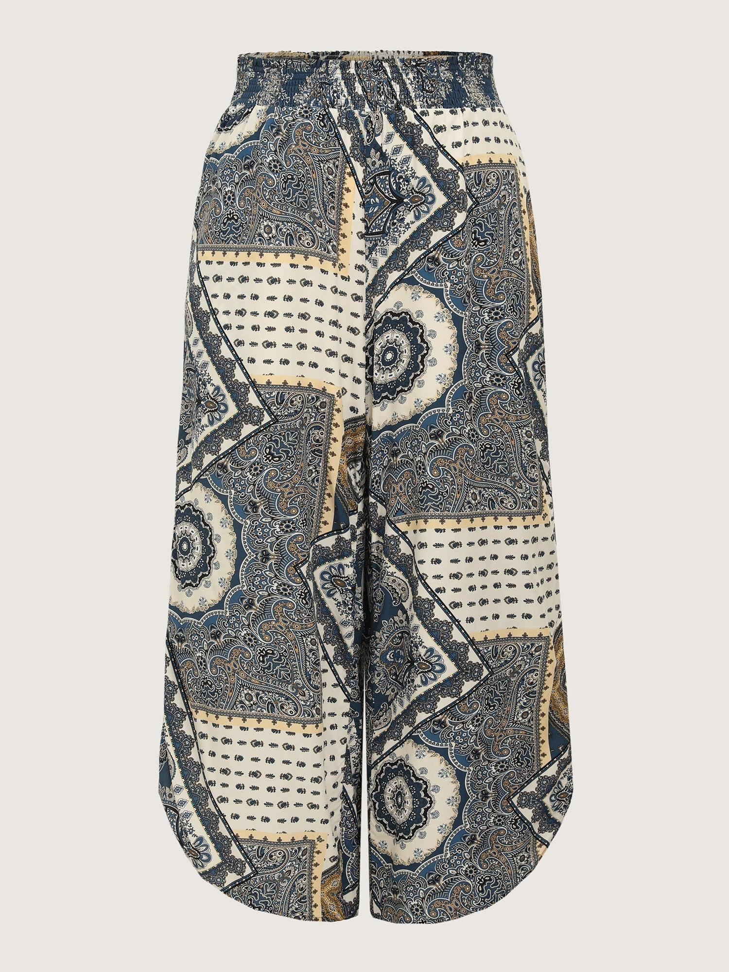 Supersoft Geometric Print Shirred Waist Pants