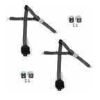 Airplane 2 Point Charcoal Retractable Bucket Seat Belt Kit with Bracketry &amp; 2 Belts for 1971-1978 AMC
