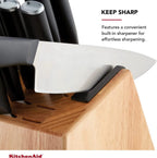 KitchenAid Classic 12-Piece Block Set with Built-in Knife Sharpener, Natural