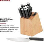 KitchenAid Classic 12-Piece Block Set with Built-in Knife Sharpener, Natural