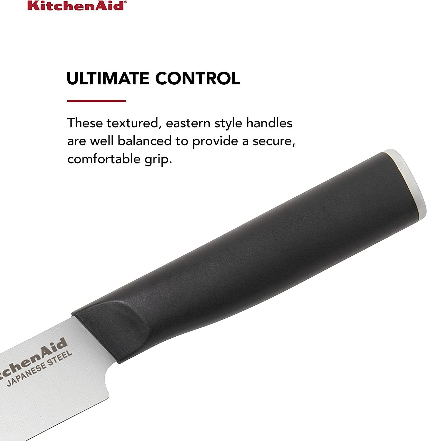KitchenAid Classic 12-Piece Block Set with Built-in Knife Sharpener, Natural