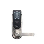 Zinc Silver Smart Lock Entry Door Lever with Hybrid Biometric Technology