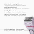 Womens Electric Shaver Cordless  Bikini Body Hair Trimmer Dry