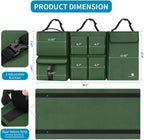 Car Trunk Organizer with Cooler, Hanging Car Organizers and Storage with Large Pockets, Zippers Detachable Seat Back Organizers Storage, Waterproof Car Storage Trunk Organizer for Jeeps, SUVs, Olive