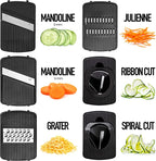 fullstar 6-in-1 mandoline slicer for kitchen, cheese grater, vegetable spiralizer and veggie slicer for cooking & meal prep (kitchen gadgets organizer & safety glove included)