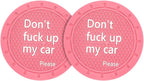 8sanlione 2 Pack Car Cup Holder Coasters, 2.75 Inch Non-Slip PVC Insert Cup Coaster, Anti-Scratch Auto Cup Mats for Women Men, Vehicle Interior Accessories Universal for Car, SUV, Truck (D Pink/2PCS)