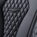 Coverado Leather Seat Covers Front, 2-Pack Universal Seat Covers for Cars, Waterproof Luxury Leatherette Car Seat Cushions, Auto Car Seats Protectors, Driver Seat Covers Fit for Most Vehicles Black