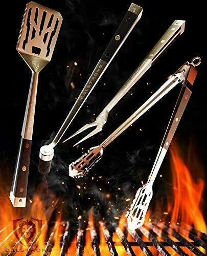 4-Piece Professional BBQ Pit Grill Set - Premium High-Carbon Sta