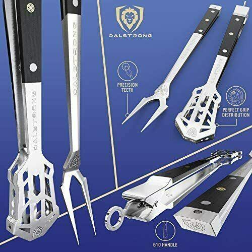 4-Piece Professional BBQ Pit Grill Set - Premium High-Carbon Sta