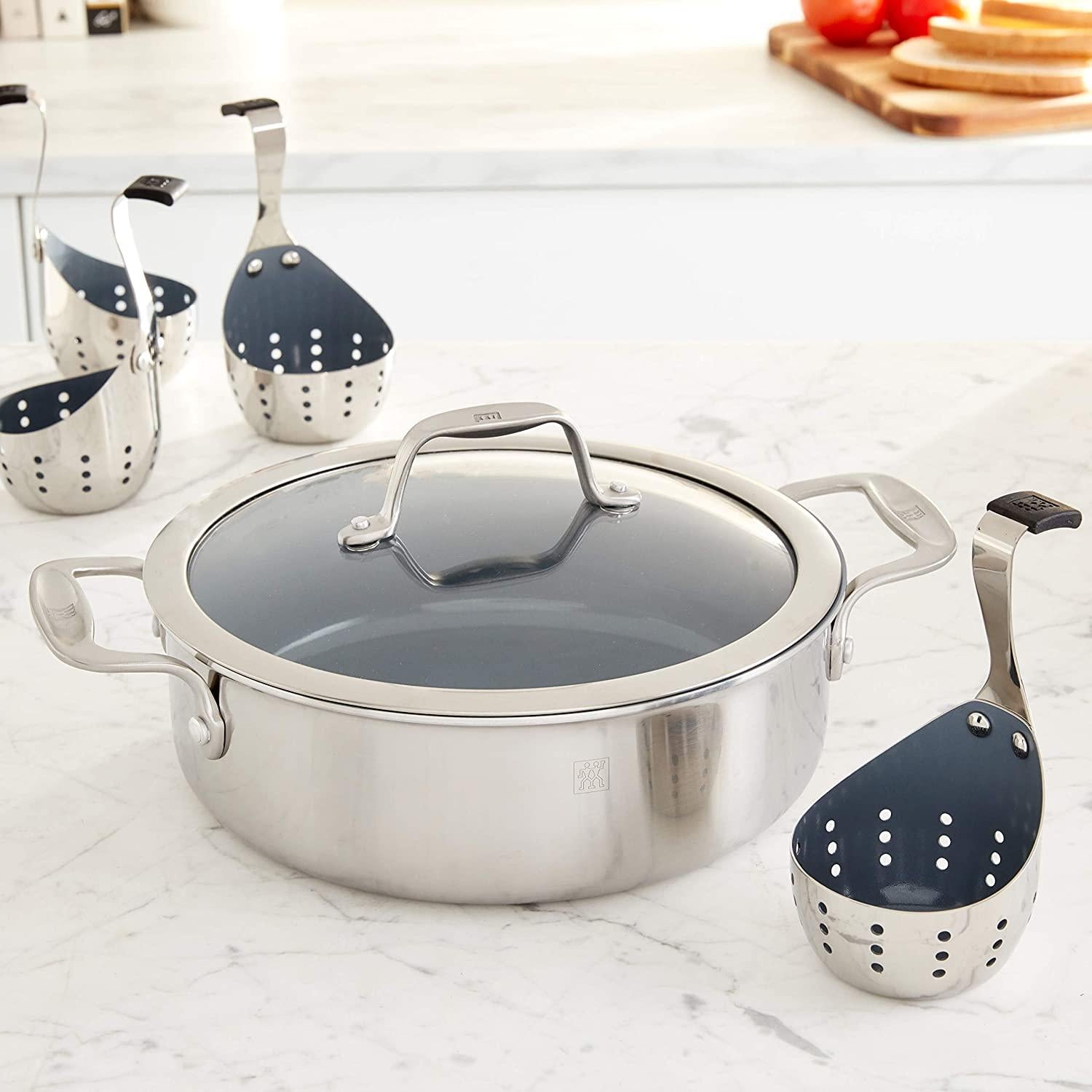 ZWILLING Spirit Ceramic Nonstick Egg Poacher Set, 6-pc, Stainless Steel