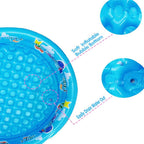 3 rings kiddie pool for toddler, 48”x12”, kids swimming pool, inflatable baby ball pit pool, small infant pool (blue)