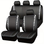 Bling Car Seat Covers Full Set, Shining Rhinestone Waterproof Leather Seat Covers For Women,Universal Fit 95% Automotive, Silver Artificial Diamond