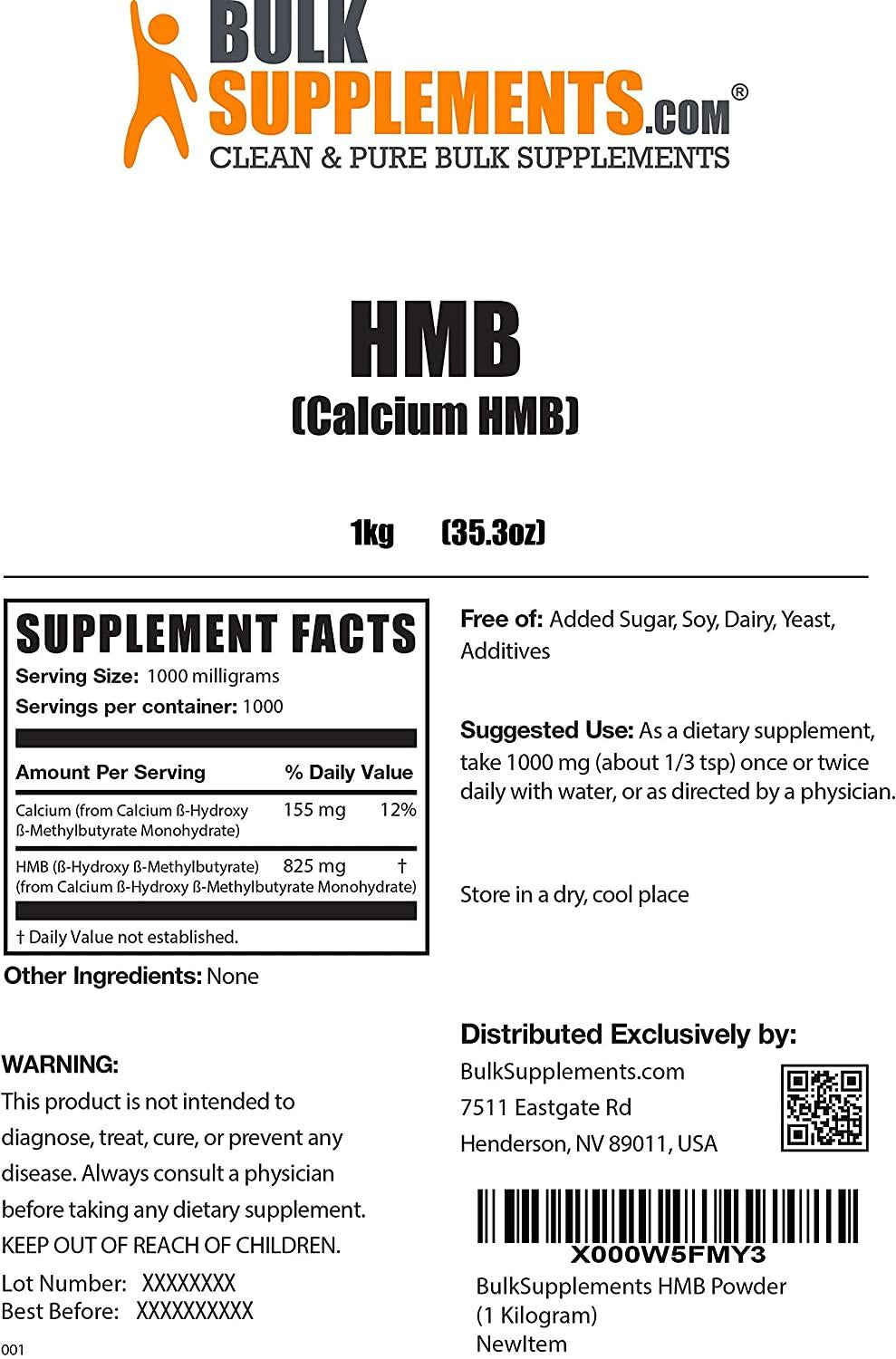 BulkSupplements.com HMB Powder - Fasting Supplement - Butyrate Supplement - Muscle Building Supplements (5 Kilograms - 11 lbs)