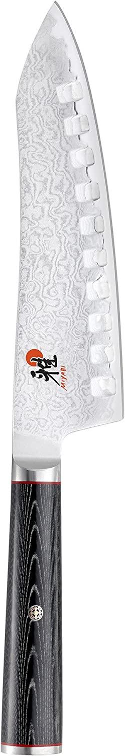 Miyabi Kaizen Hollow Edge Rocking Santoku Knife, 7-inch, Multi